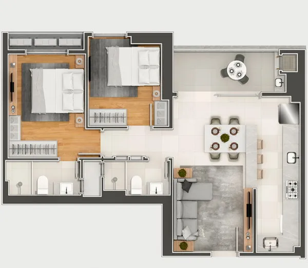 Apartamento 2 quartos para venda no bairro Tabuleiro em Camboriú
